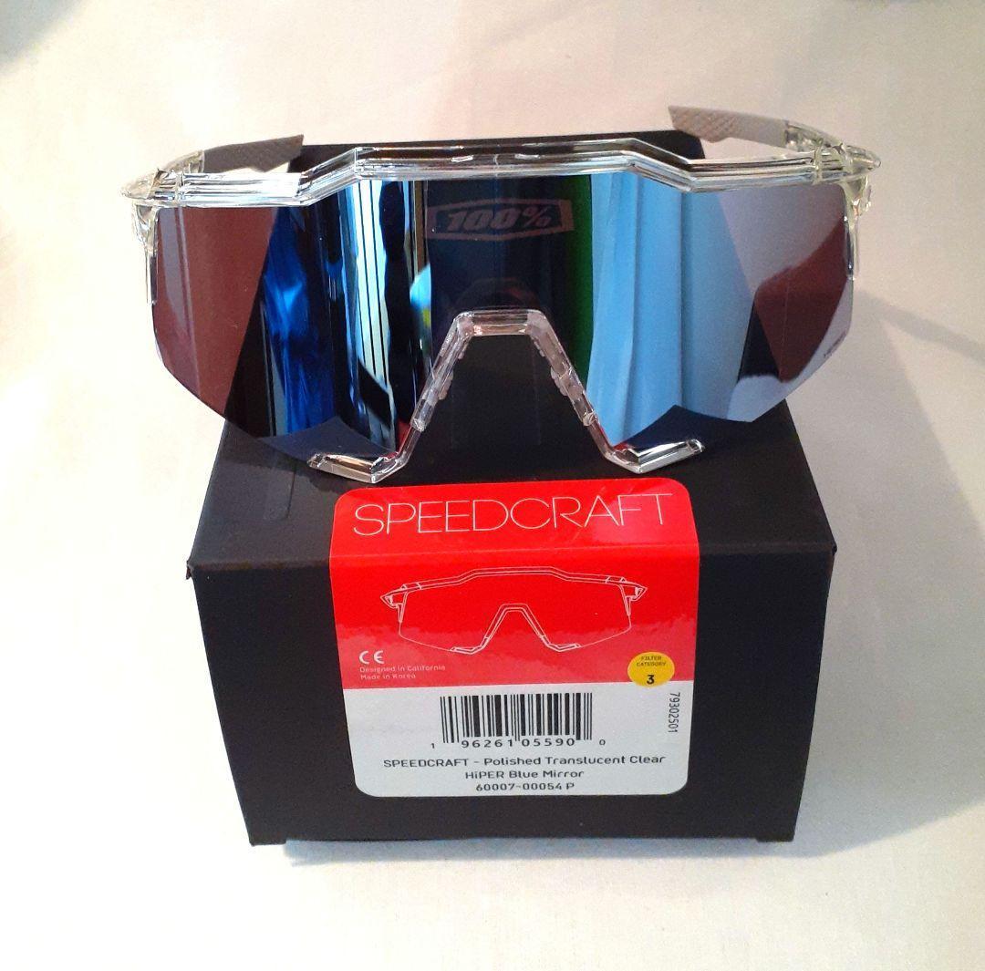 100% SPEEDCRAFT クリア ブルー ワンハンドレッド サングラス
