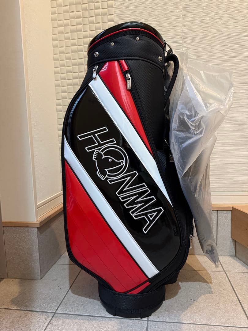 【新品未使用】HONMA ゴルフバッグ・キャディバッグ 赤・黒・白