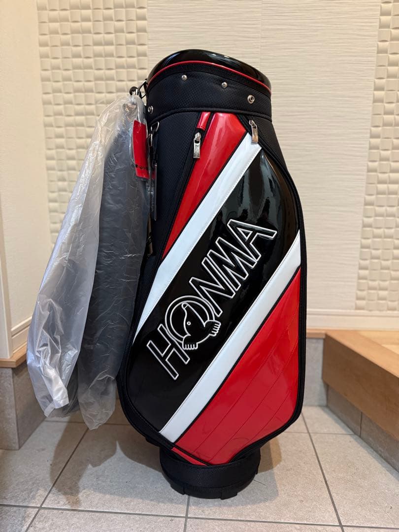 【新品未使用】HONMA ゴルフバッグ・キャディバッグ 赤・黒・白