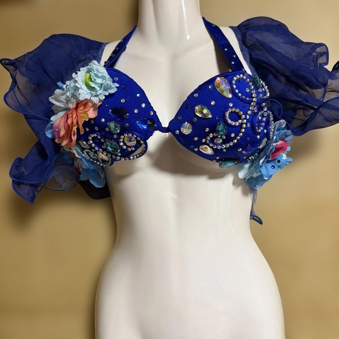 青いベリーダンス用ブラトップ