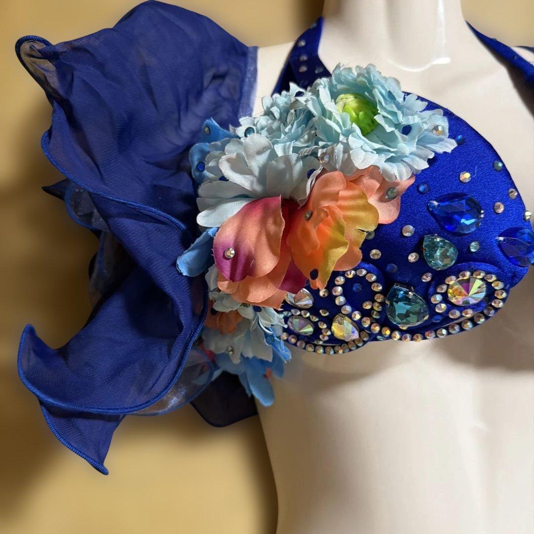 青いベリーダンス用ブラトップ