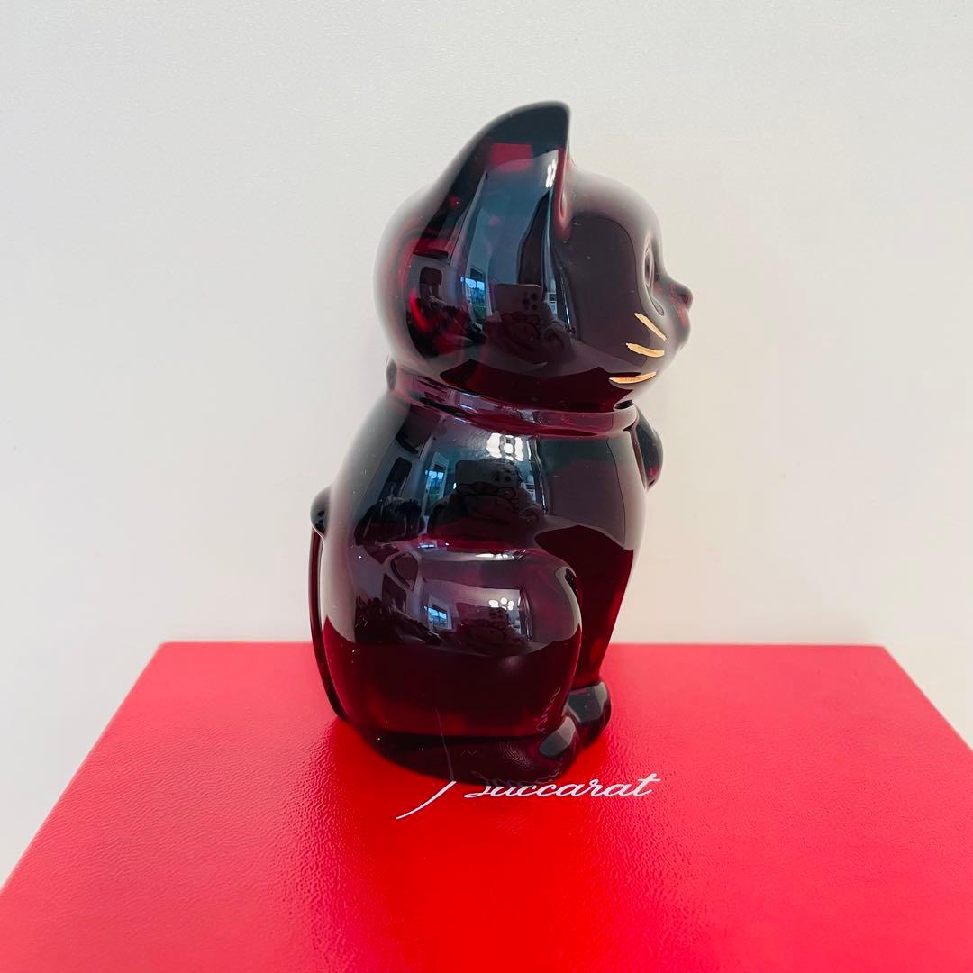 Baccarat（バカラ）まねき猫 レッド 約10.5cm