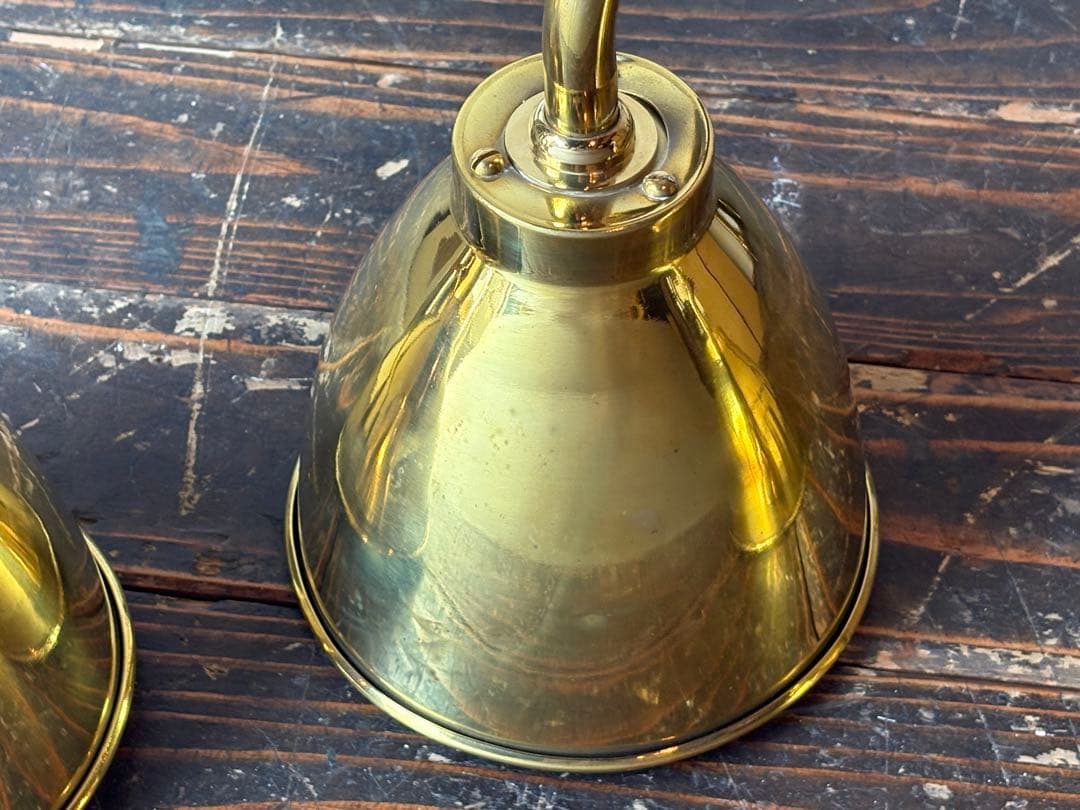 真鍮製アーム式ランプ 4灯