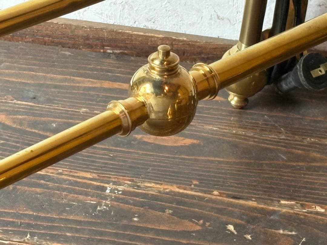 真鍮製アーム式ランプ 4灯