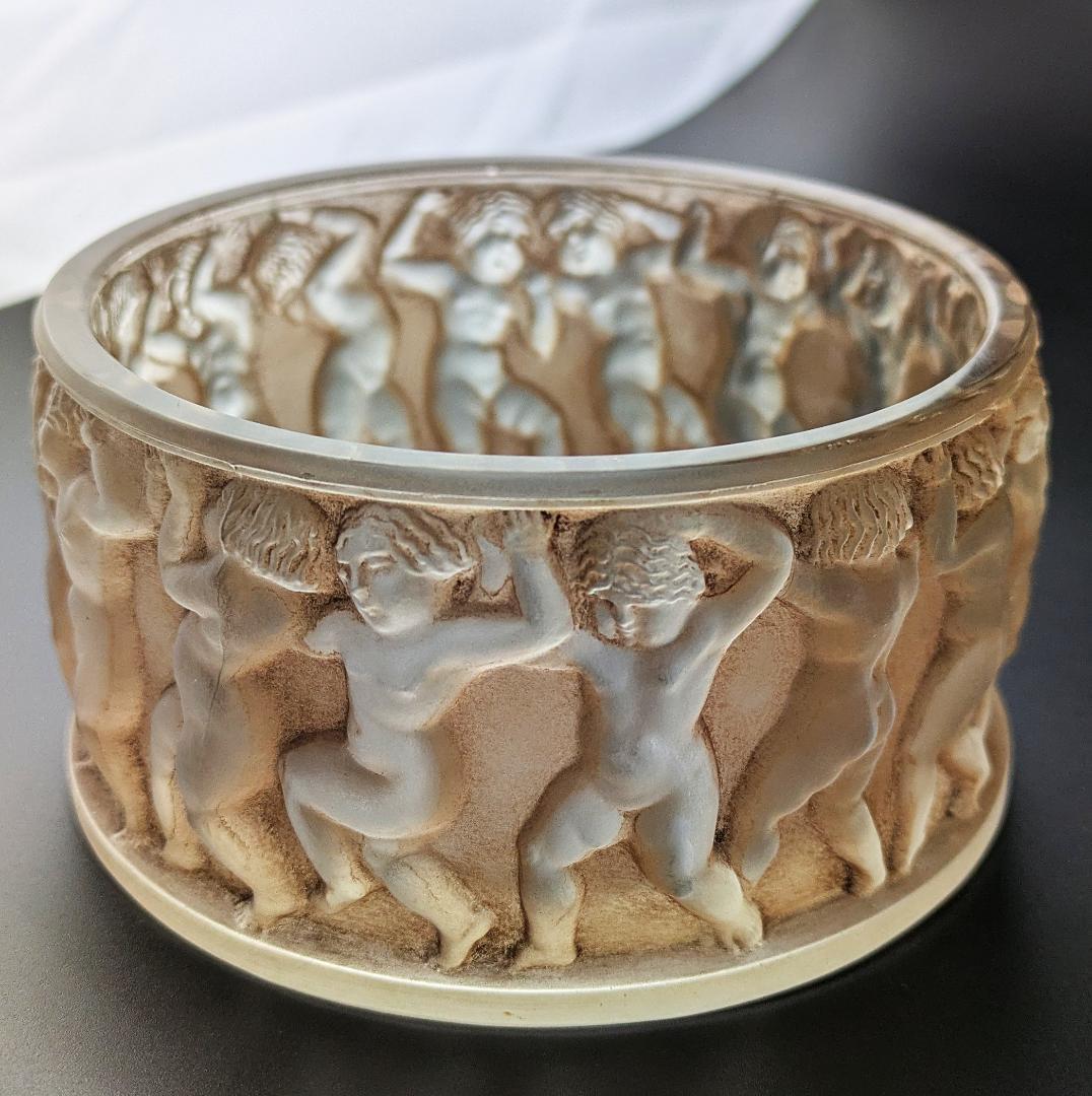 ★生命の神秘★ルネ ラリック アンファン希少な茶パチネ蓋物神秘の子供