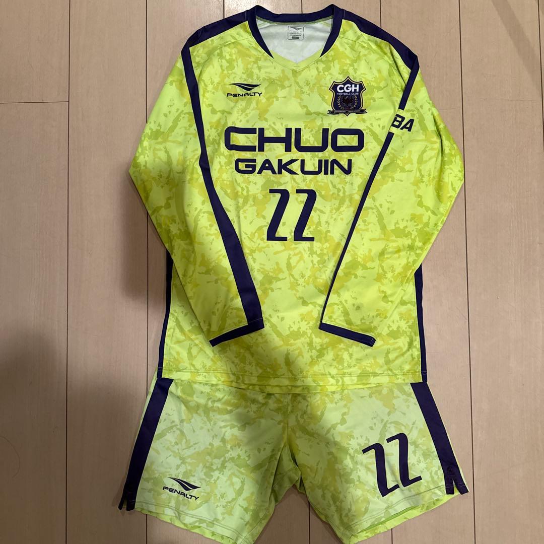 ＊ゆうねこ　中央学院高校サッカー部　アップ着　ポロシャツ　ホームユニ