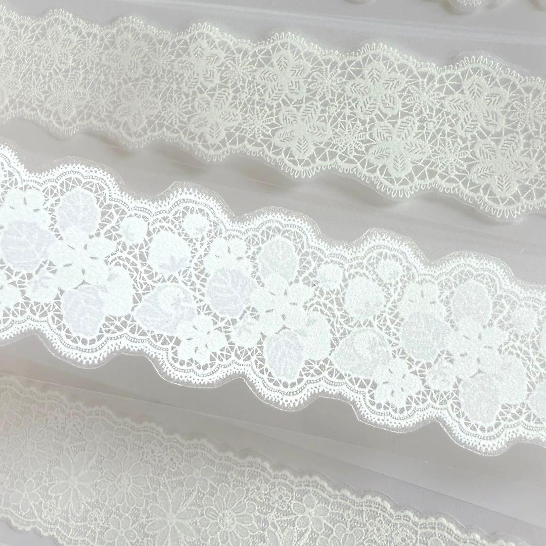 【8701】海外　マステ　6m巻売り　ラメ加工カッティング　レース　6種類