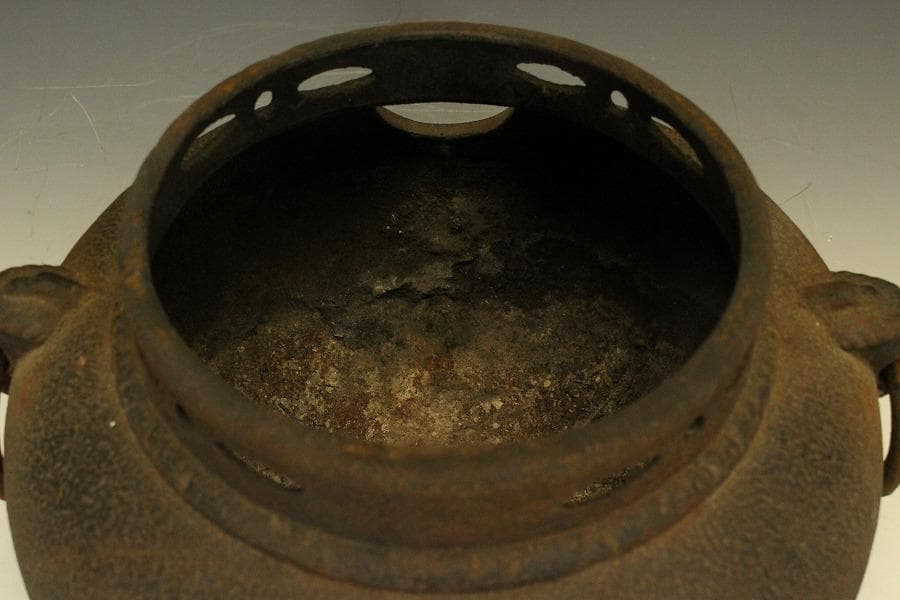 茶道具 鬼面風炉釜 平丸釜 718