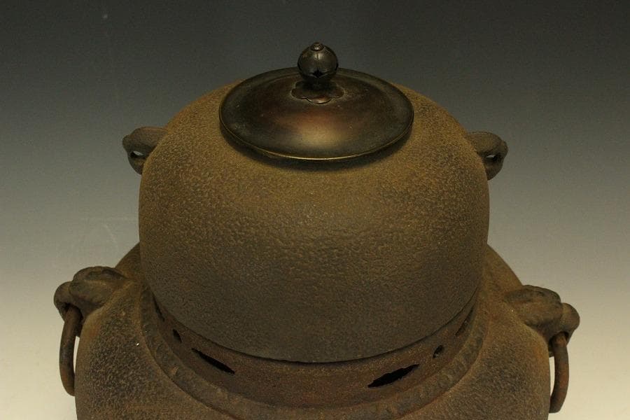 茶道具 鬼面風炉釜 平丸釜 718