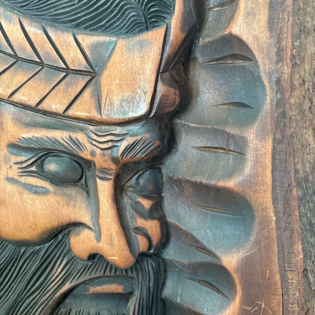 北海道　お土産　木彫り　オブジェ　ヴィンテージ　昭和レトロ