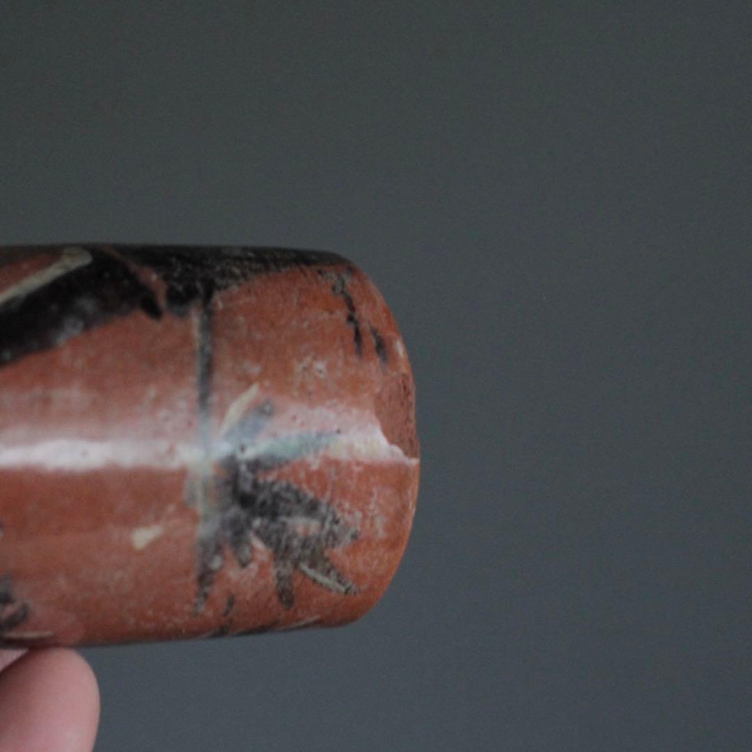 京焼 赤楽 筒盃 ぐい呑み 酒器 竹 筒向付 古美術 古道具 アンティーク