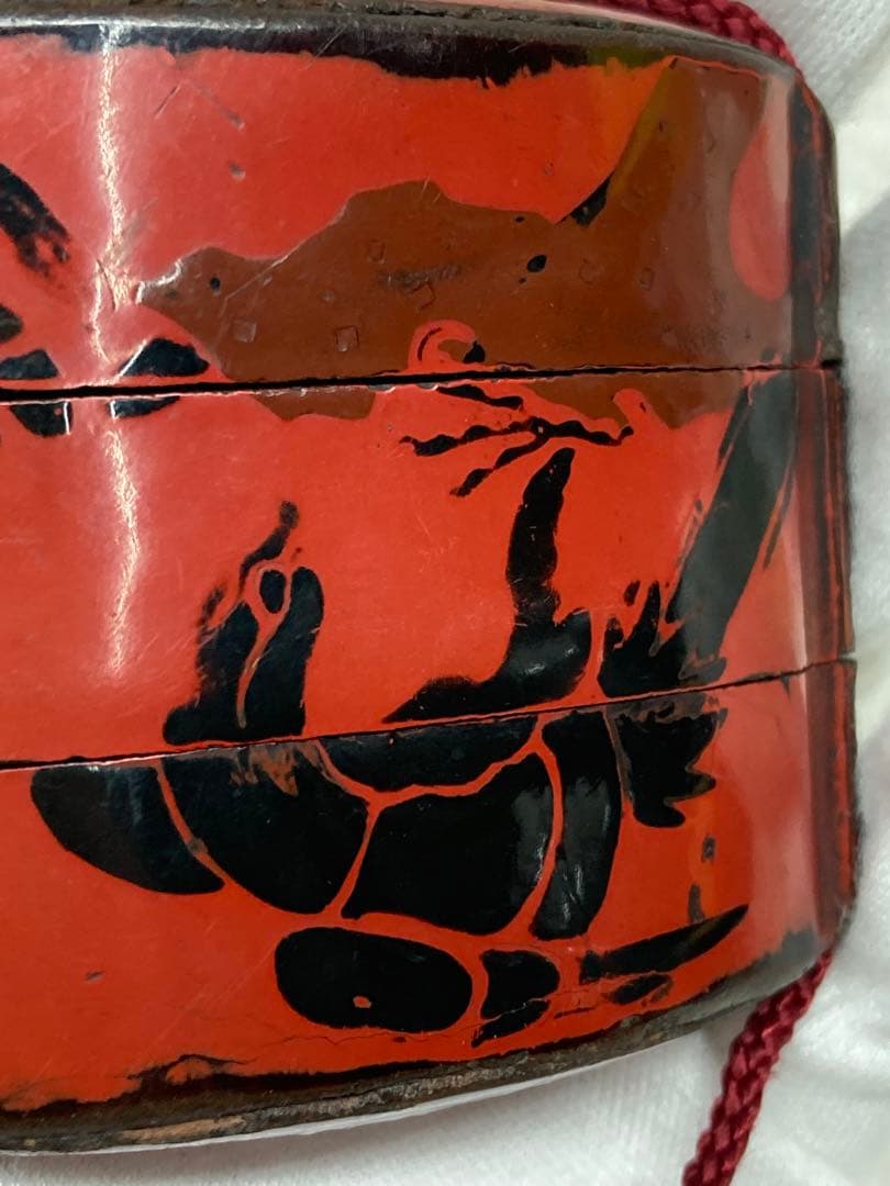 当時物 江戸時代～明治時代 印籠 蒔絵 漆器 3段印籠 玉石在銘 ヤギ根付