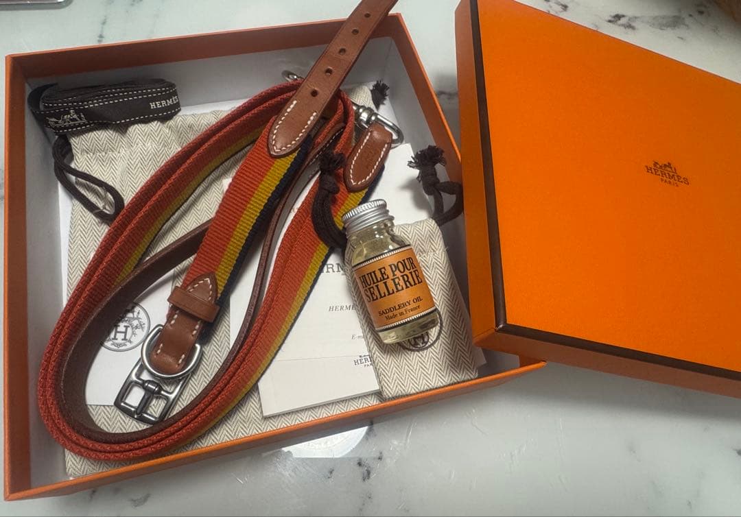 新品 HERMES 犬用 首輪&リードセット ロカバール スリム　エルメス XS