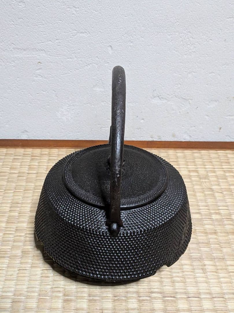 未使用 南部鉄器 南部鉄瓶 南部栄堂 松模様 記名あり 茶道具 アンティーク