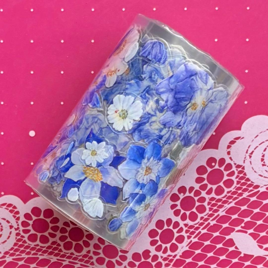 贝壳光 幽梦芙蓉 ダイカット加工 6cm×5m 海外マスキングテープ