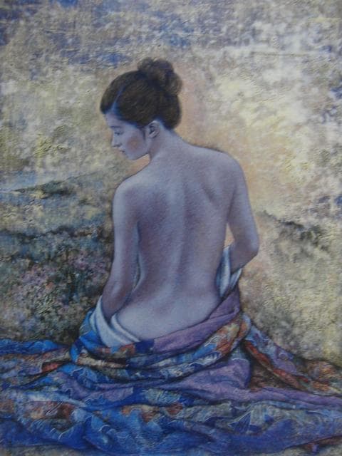 高田明義　「風のそよぎ」、希少画集より、状態良好、新品高級額装付