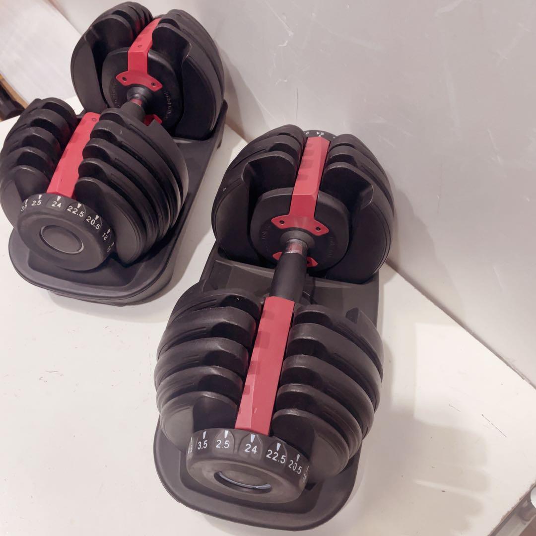 可変式ダンベル　24kg2個セット ダイヤル15段階　筋トレ　腕力トレーニング
