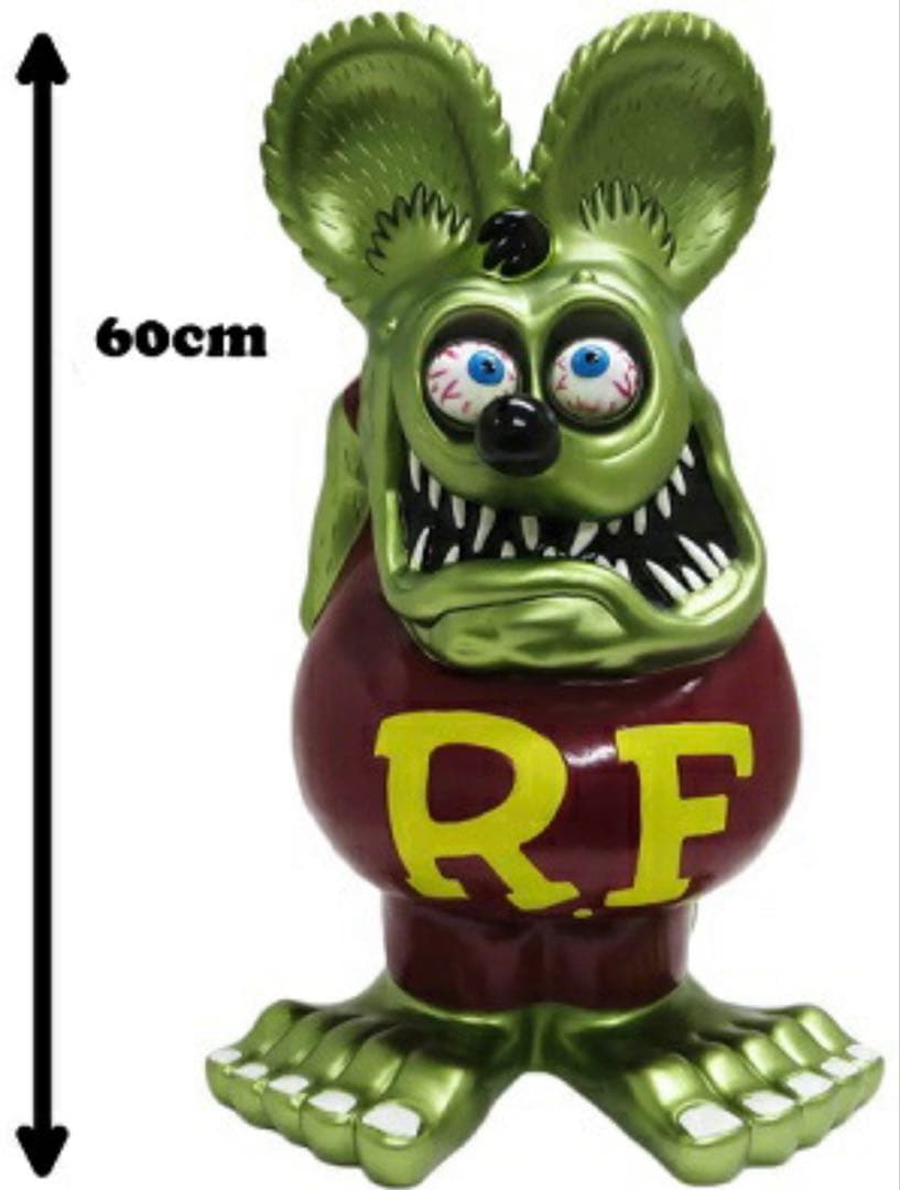 ラットフィンク(Rat Fink) ビッグソフビバンク　メタリックグリーン