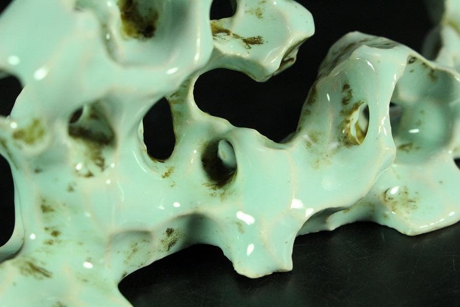 中国美術 豆青釉 太湖石 筆架(K-A724)