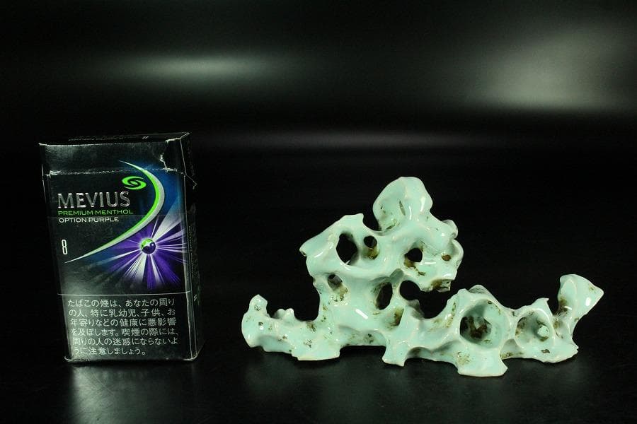 中国美術 豆青釉 太湖石 筆架(K-A724)