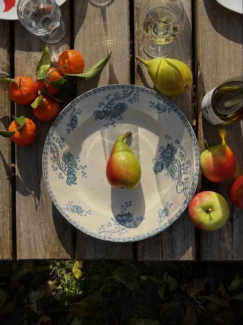 ◆フランスアンティーク｜残1希少大皿100年前サングミンヌプレート30cm花刻印