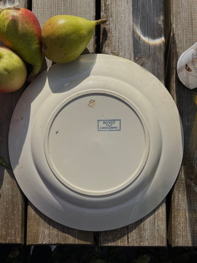 ◆フランスアンティーク｜残1希少大皿100年前サングミンヌプレート30cm花刻印