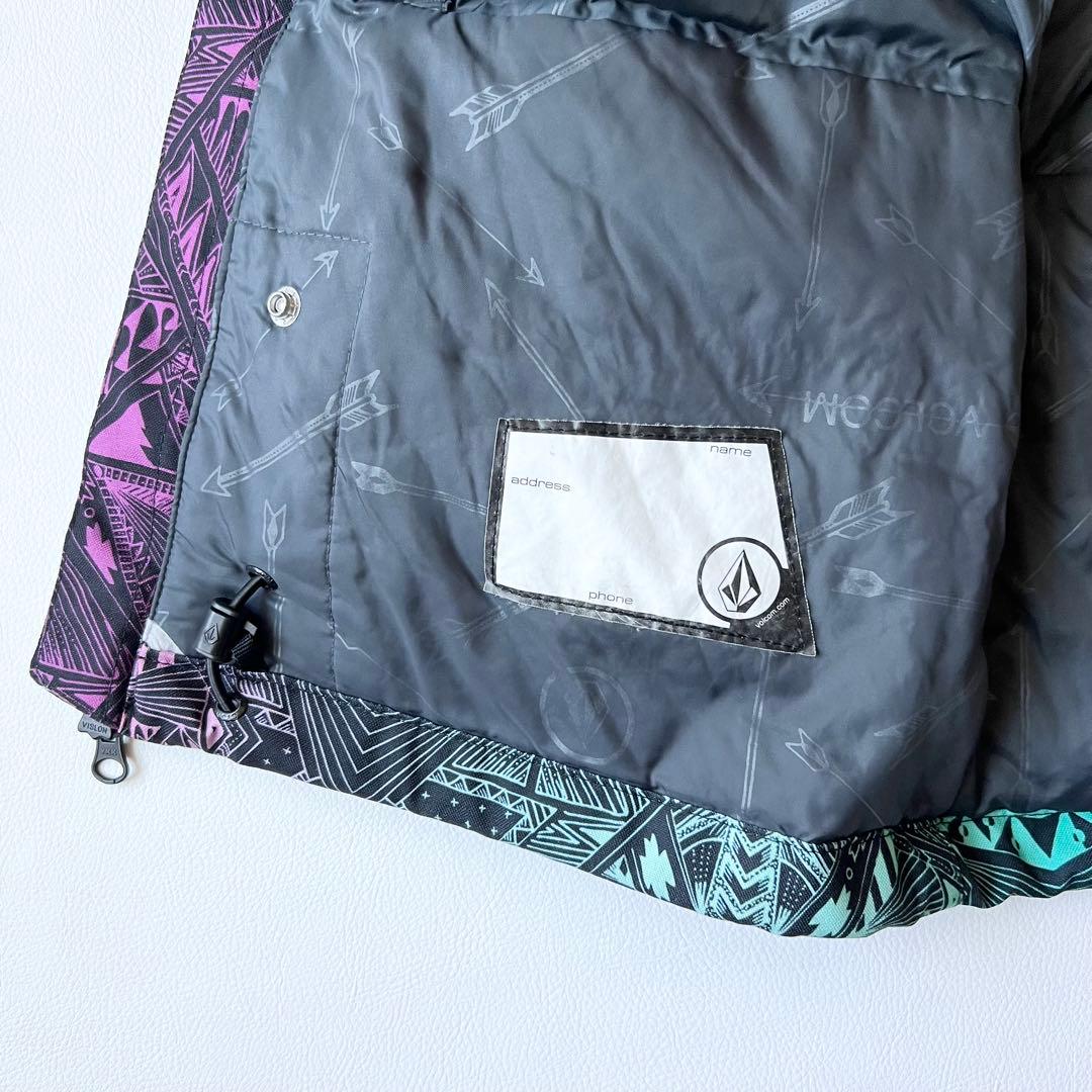 3281【美品】ボルコム　ジャケット 総柄 中綿入り スノボウェア レディース