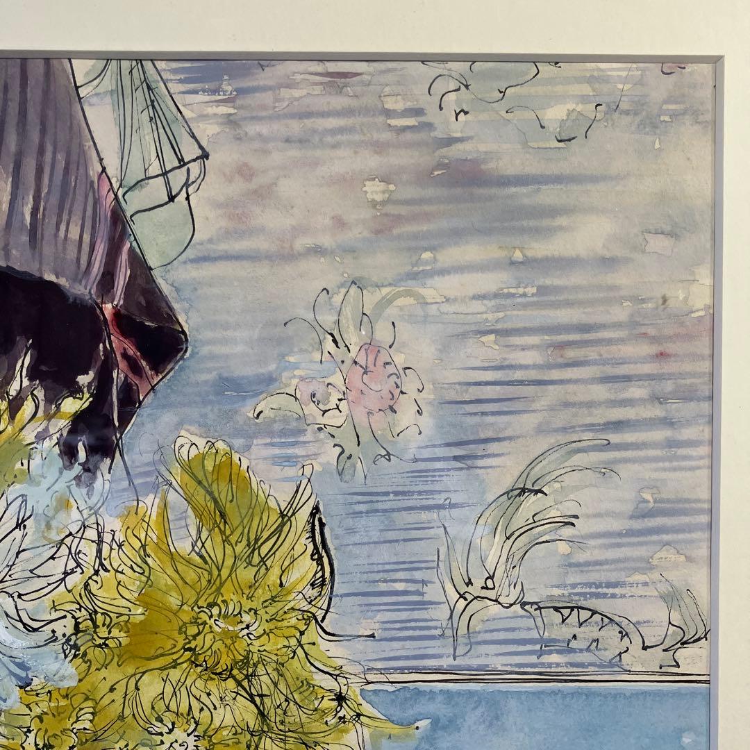 水彩　長森聰「静物花」