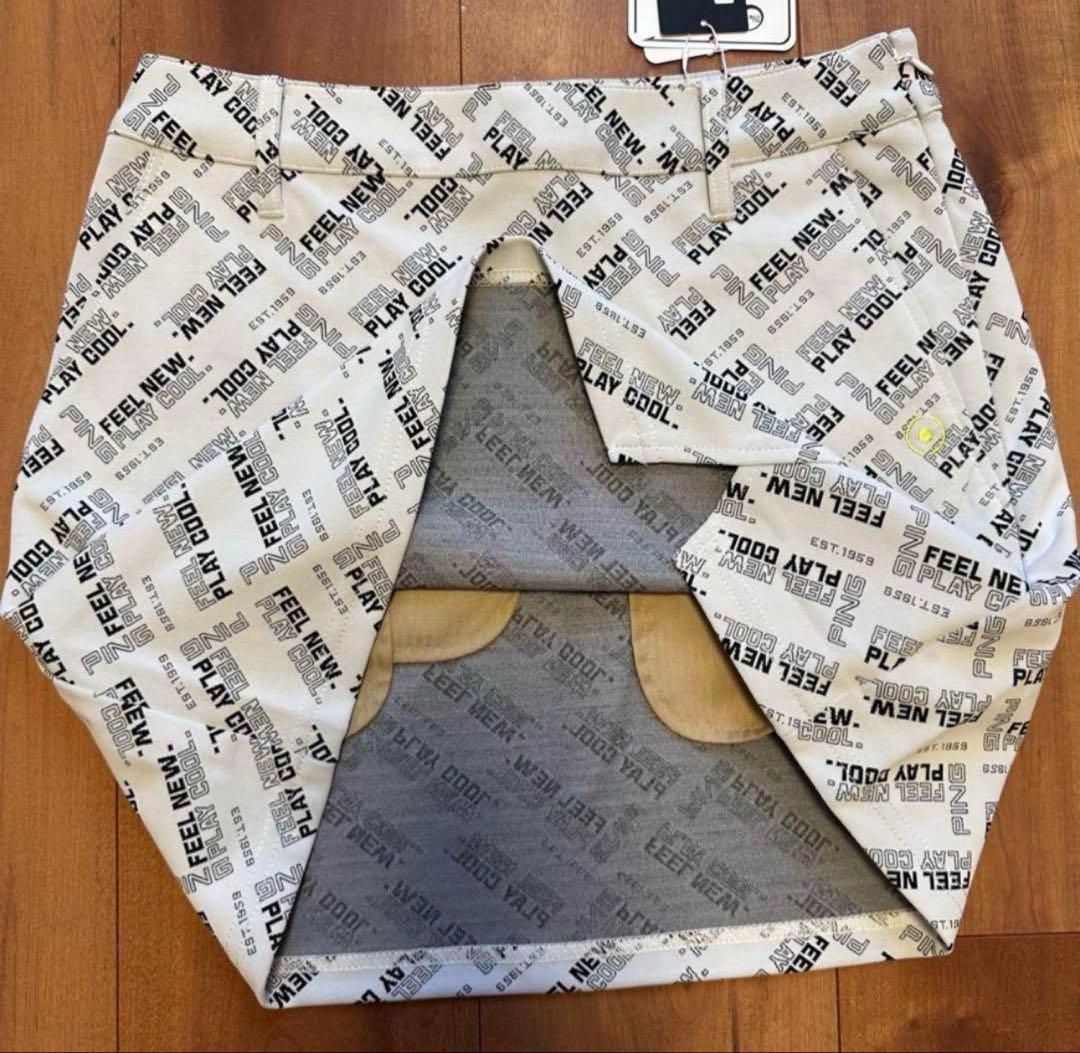 PING 長袖　ポロシャツ　スリットスカート　ストレッチ　総柄　春夏秋　長袖