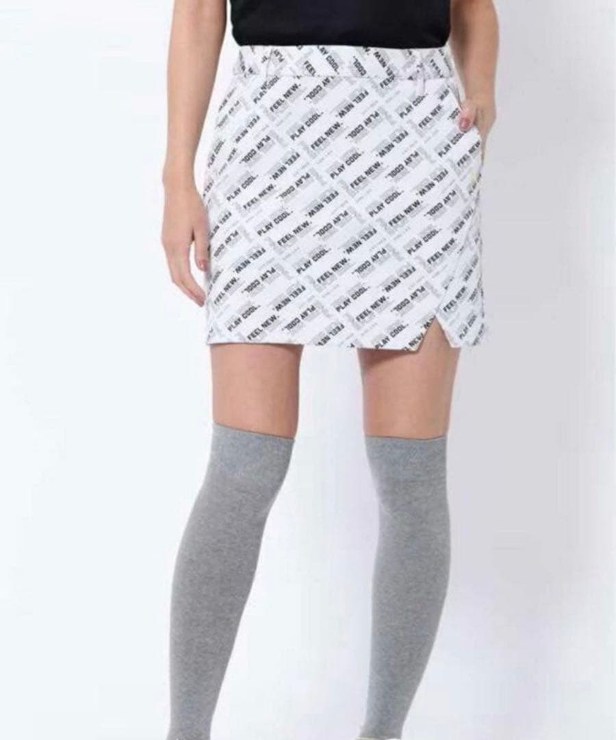 PING 長袖　ポロシャツ　スリットスカート　ストレッチ　総柄　春夏秋　長袖