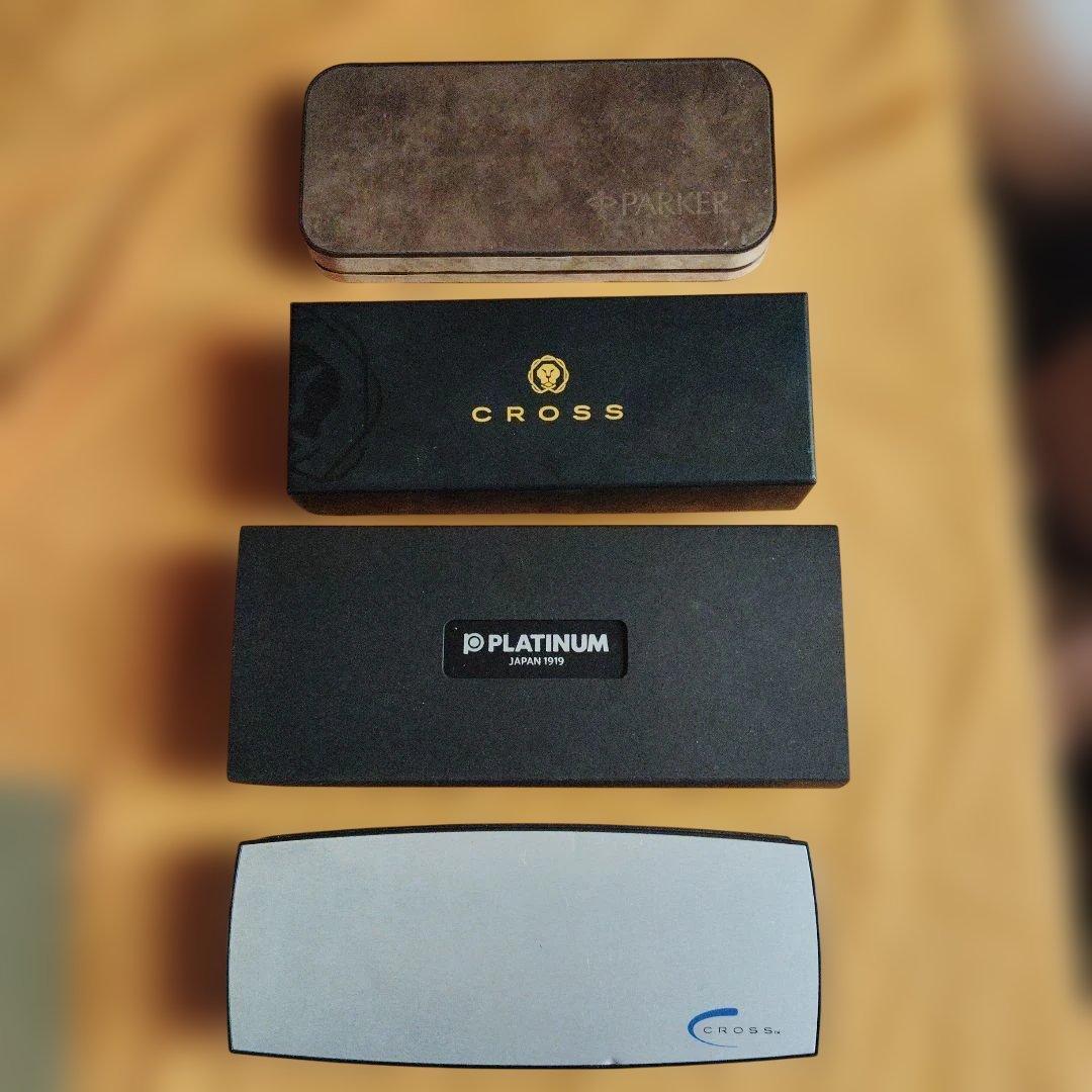 CROSS メタルボールペン2本、万年筆2本