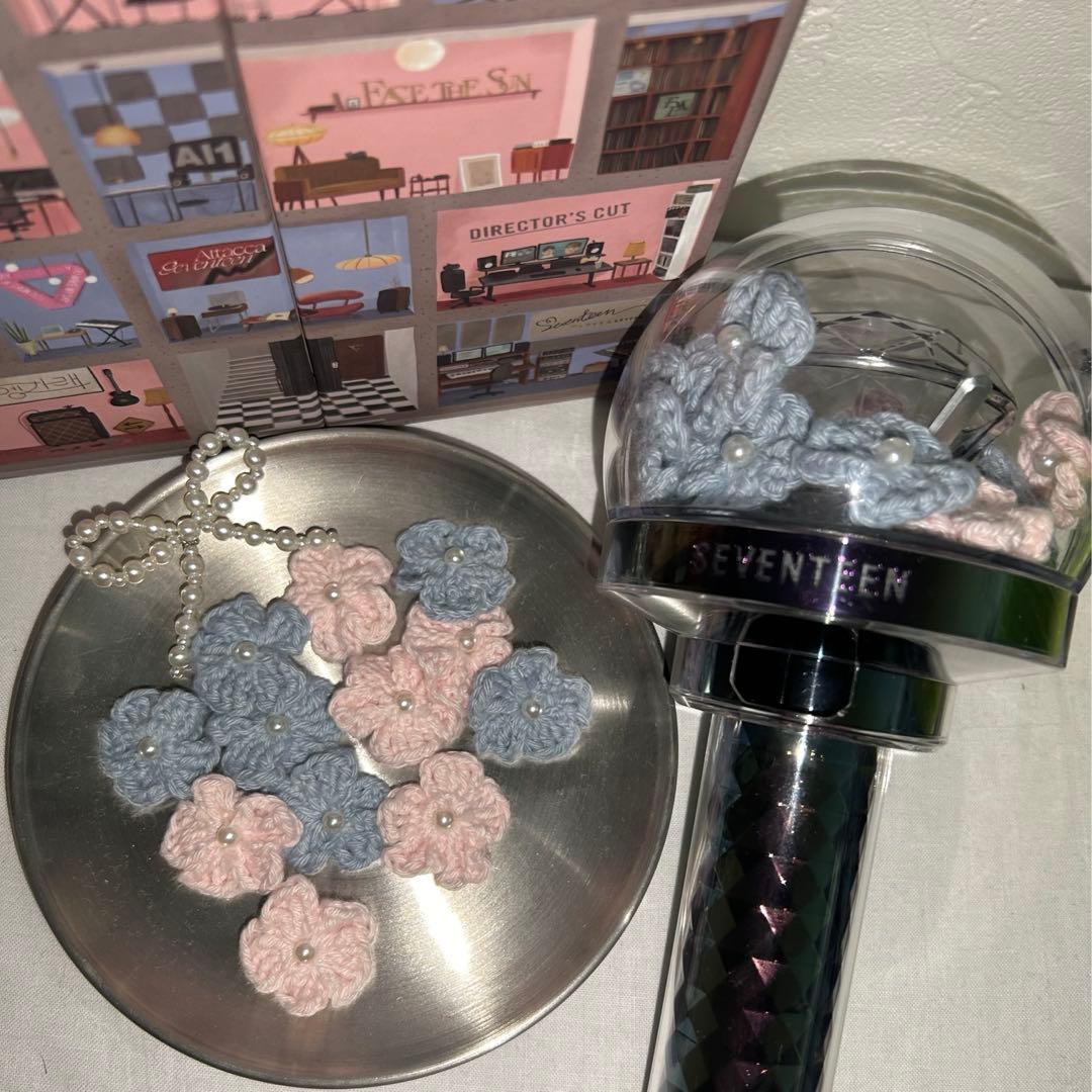 オーダーページ SEVENTEENペンライト カラット棒 お花デコ アクセサリー