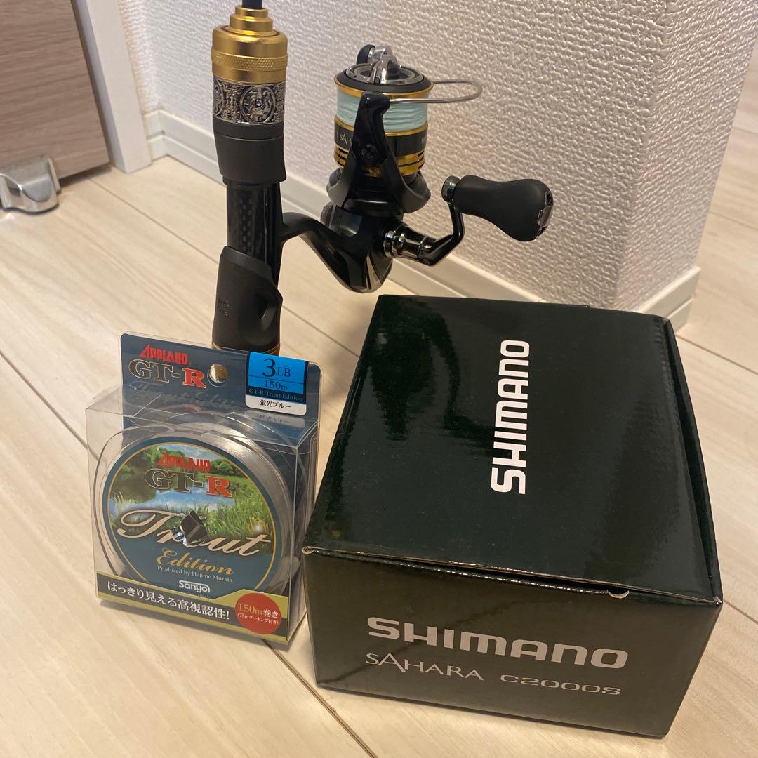 SHIMANO SAHARA C2000S リール ロッド、ライン付き！