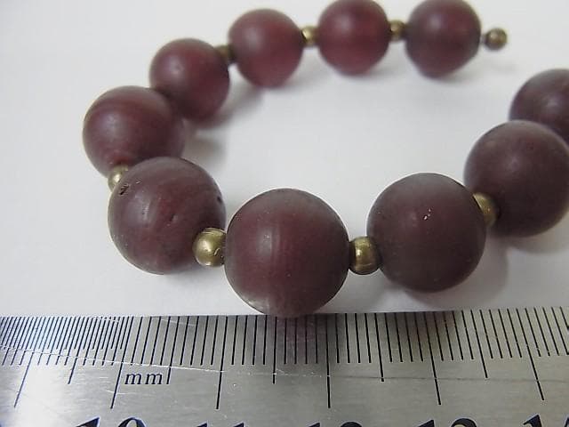 1400★B2102★ アンティーク　葡萄赤　ガラスビーズ　10P　とんぼ玉