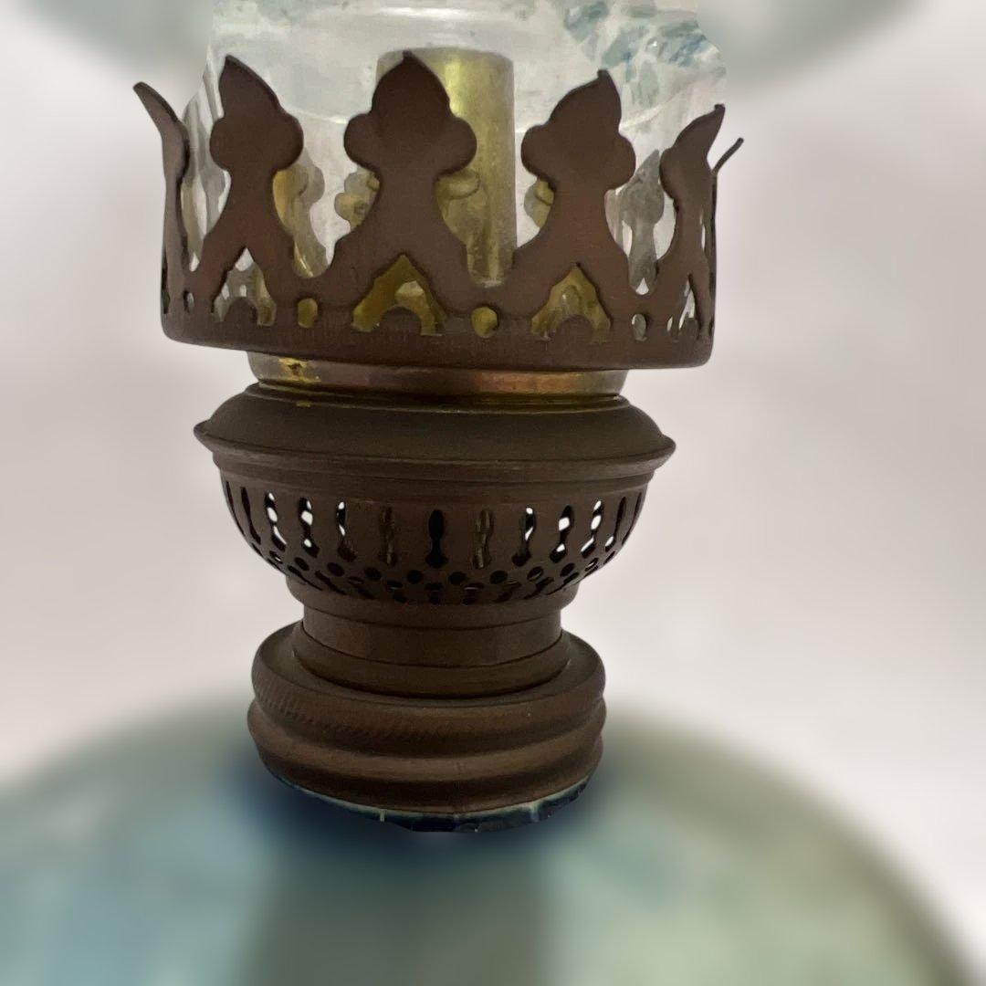 明治時代から100年以上経過しておりアンティーク希少レトロオイルランプ台付き