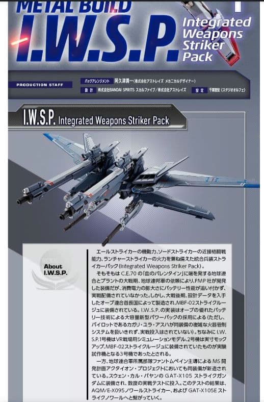 LBUILDI.W.S.P.ガンダムSEED総合兵装ストライカーパック
