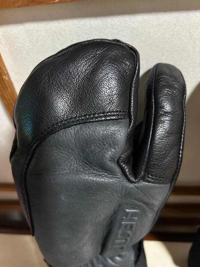 HESTRA ヘストラ サイズ5 スリーフィンガー フルレザー グローブ