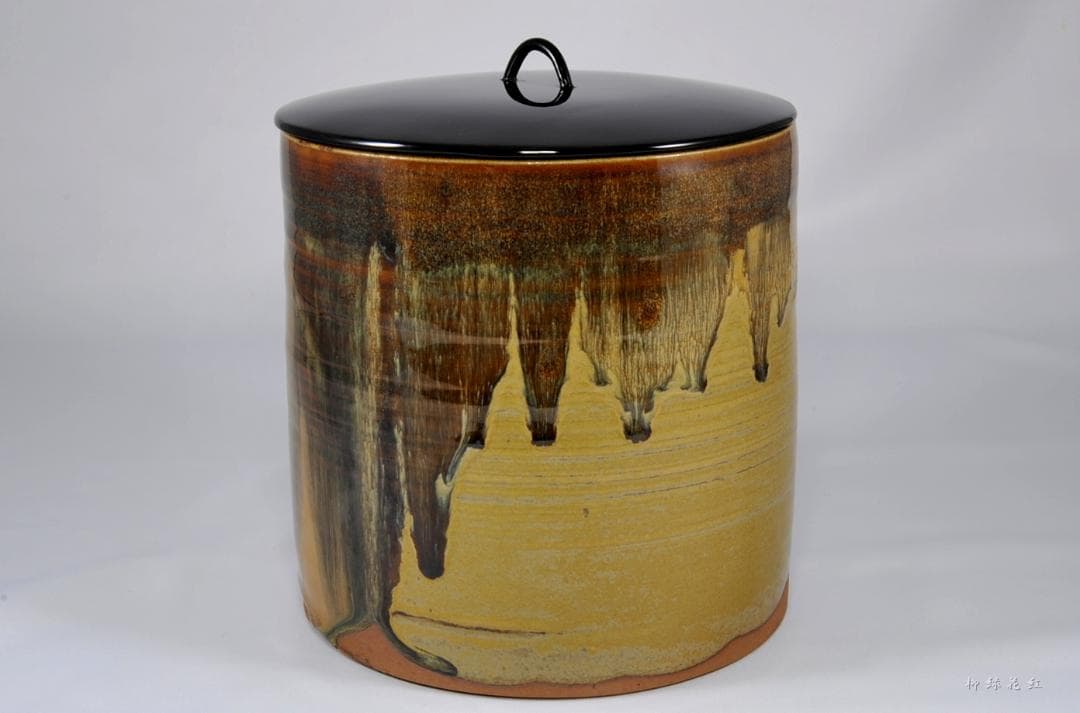 十四代 亀井味楽 高取焼 一重口 水指 共箱 茶道具