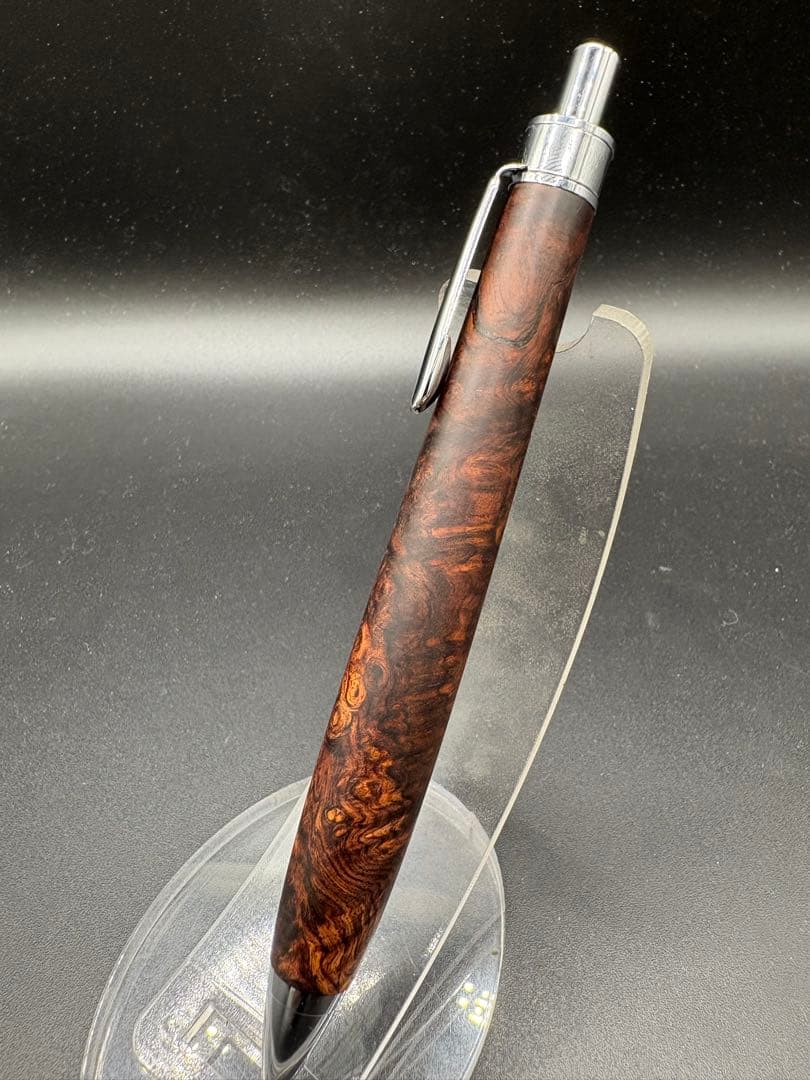 513極上　ホンジュラスローズウッド　瘤杢　木軸シャーペン　ボールペン