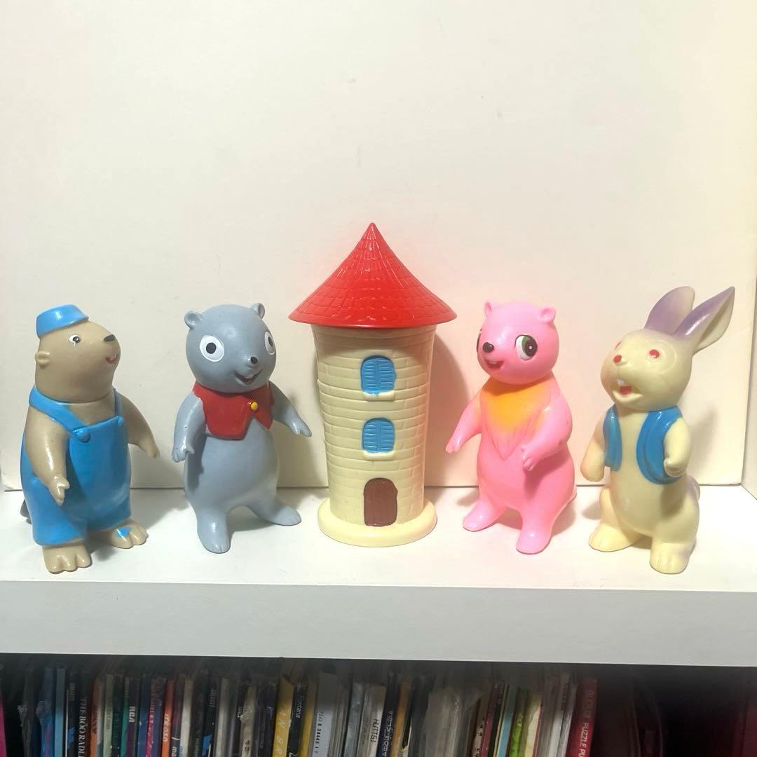 タケミ製 山ねずみ ロッキーチャック ソフビ フィギュア セット 当時物