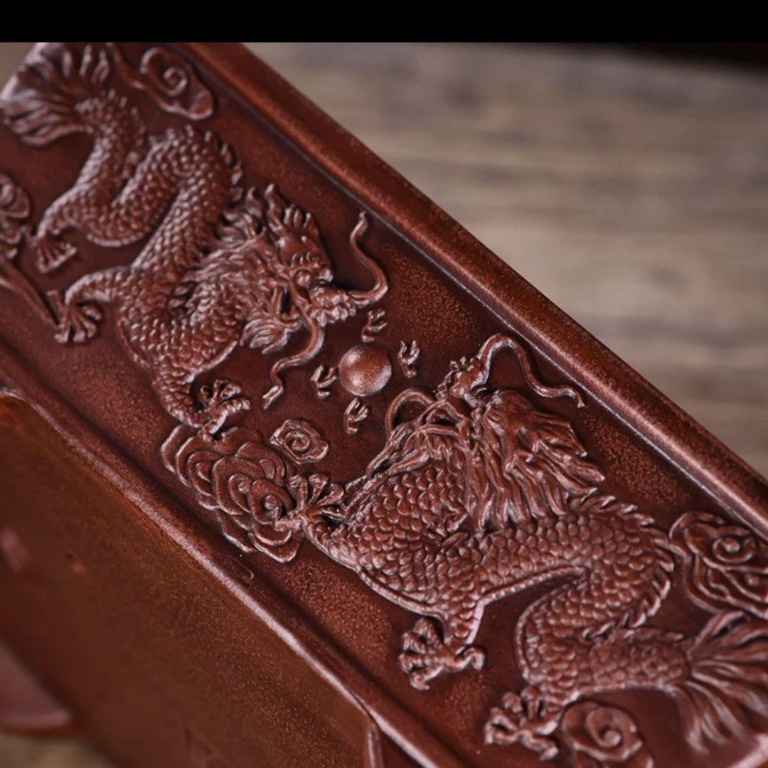 中国宜興  双龍戯珠花盆 龍騰四海紫砂鉢 盆栽鉢 植木鉢 小品盆栽鉢 大品盆栽鉢