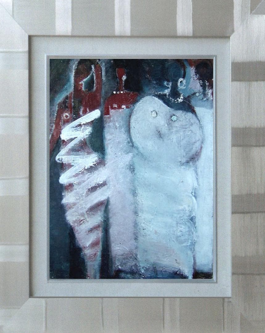 油絵 インテリア 絵画　 額付き（白） F4-72023 人物　私の愛しい女たち