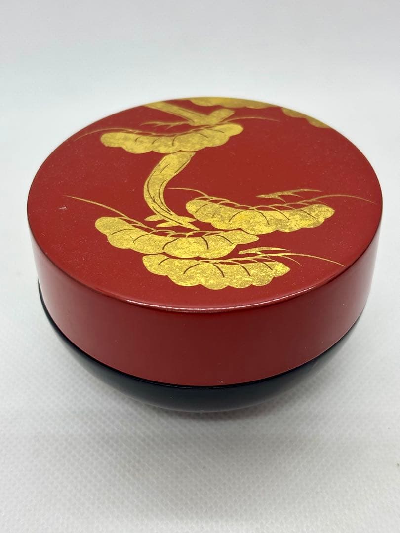 #朱漆蒔絵・糸目千筋瓢箪形・堆朱 牡丹 茶道具　棗3点セット　P-21