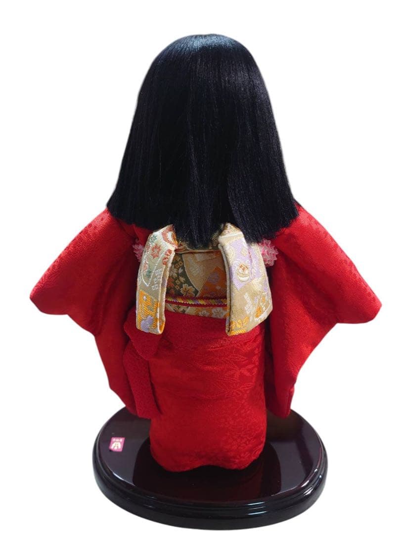 市松人形 正絹着物　公司作　ケース付伝統工芸品　日本人形