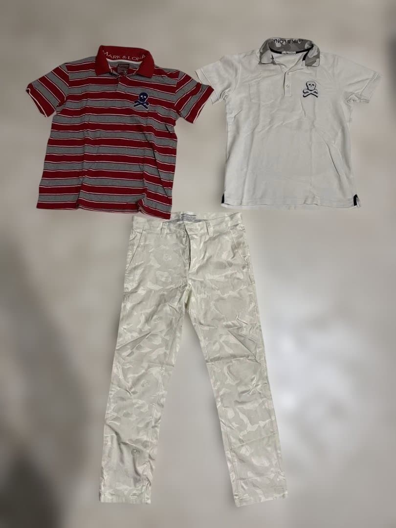 マークアンドロナポロシャツ2枚とパンツ1枚のセット