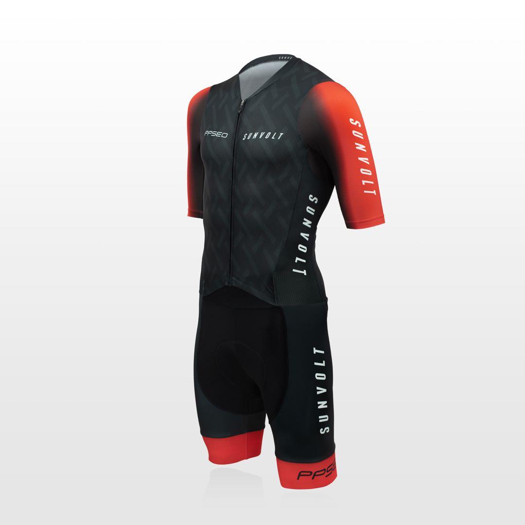 SUNVOLT サイクルジャージ M ブラック/レッド 半袖