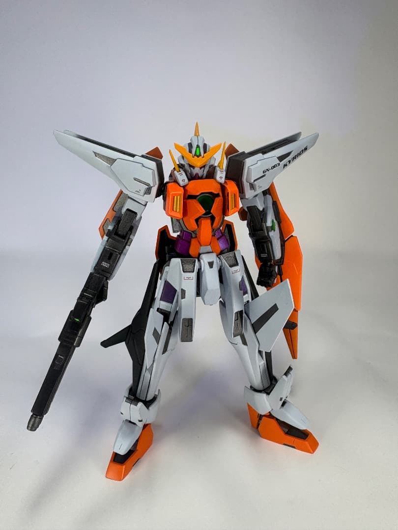 【全塗装完成品】HG 1/144 メタルロボット魂風 ガンダムキュリオス背景付き