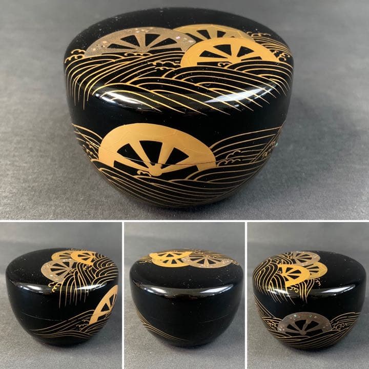 D118 送料無料　平棗　車流　祥鳳　茶道具　茶室　蒔絵