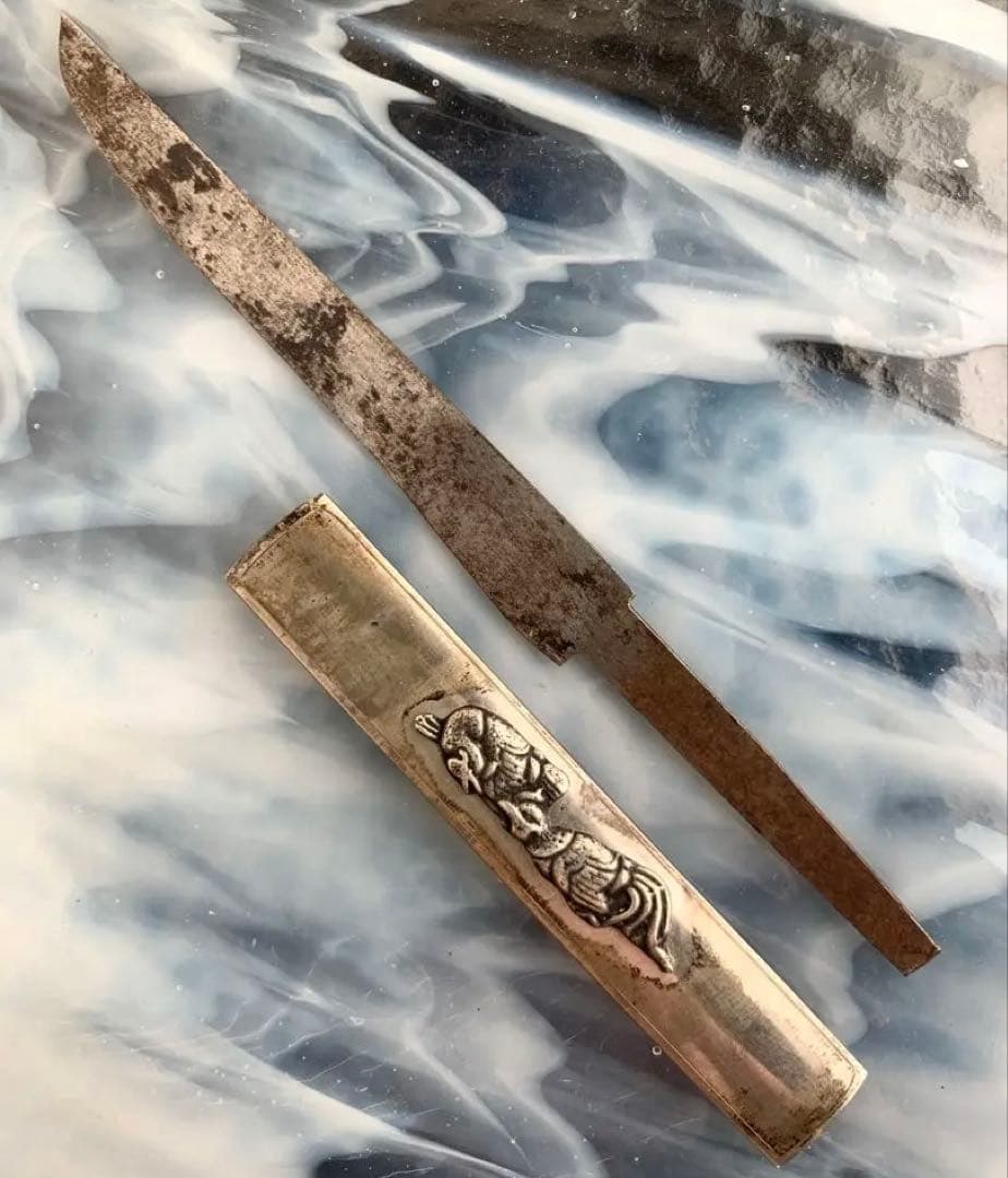 小柄　朱雀図小袋　刀装具（15cm以下の合法サイズ）