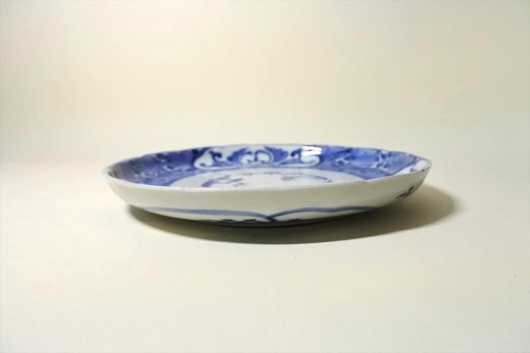 江戸中期〜後期　伊万里　染付　中皿　骨董品　アンティーク　h